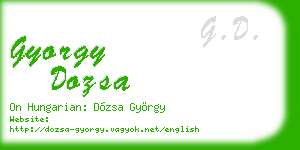 gyorgy dozsa business card